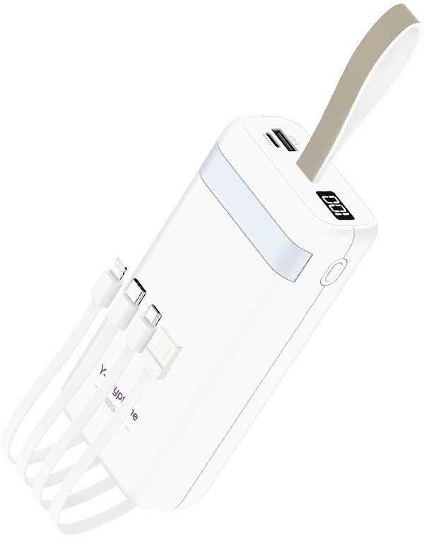 Фото - Батарея мобильная Y-Kryptone N-32 LED Light 30000 mAh CABLE in White (YK-N32LC-WH)