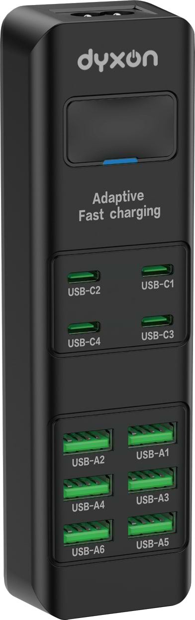 Сетевой фильтр Dyxon US-D03 28W 4xUSB-C+6xUSB-A FAST CHARGER 2m Black (DXN-USD03-28W-2M-B)
