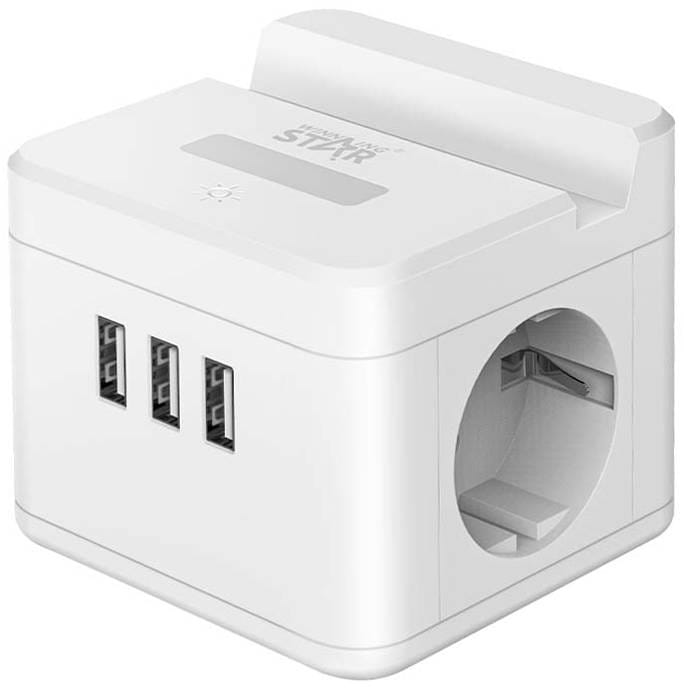 Мережевий фільтр WinningStar 3 USB-A 1F 10A 2500W White (WNNGS-ST-1002-2M-WH)