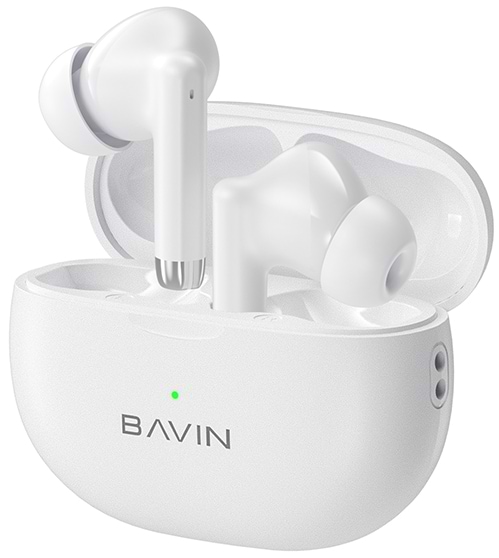Навушники вкладиші бездротові TWS Bavin Hi-Res White (HB-BA-77 WH) - Фото 1