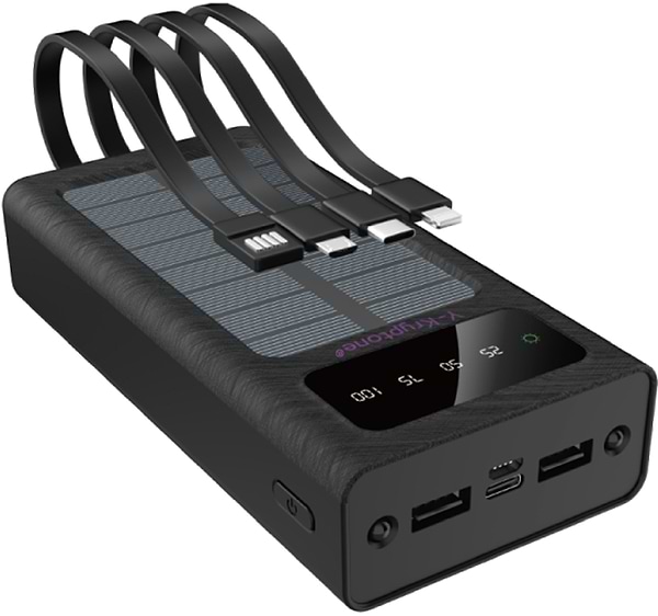 Фото - Батарея мобильная Y-Kryptone S-02 SOLAR CHARGE LED Light 20000 mAh CABLE in Black (YK-S02SLC-B)
