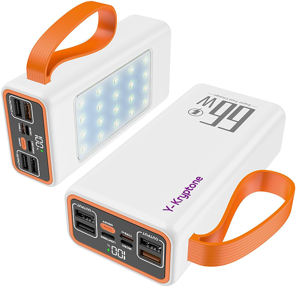 Фото - Батарея мобільна Y-Kryptone GT-32 LED Light 30000 mAh QC3.0 22.5W 66W Super Fast Charge White (YK-GT32L-WH) Фото - Батарея мобільна Y-Kryptone GT-32 LED Light 30000 mAh QC3.0 22.5W 66W Super Fast Charge White (YK-GT32L-WH)