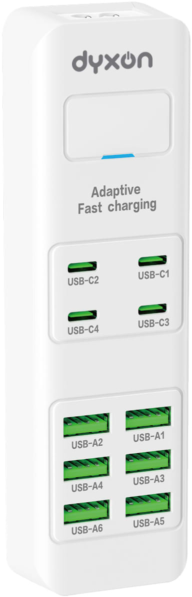 Сетевой фильтр Dyxon US-D03 28W 4xUSB-C+6xUSB-A FAST CHARGER 2m White (DXN-USD03-28W-2M-W)