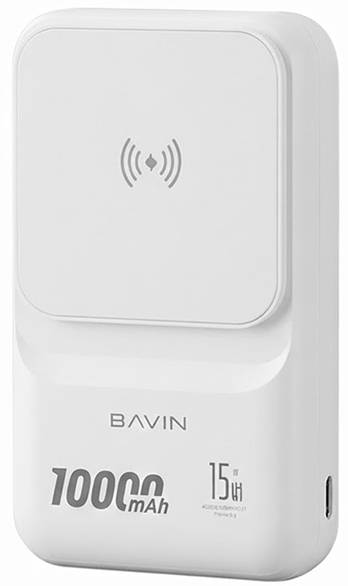 Батарея мобільна Bavin PC1066S 10000 mAh Wireless FAST CHARGING 22.5W White (Y-PC1066S-WH)