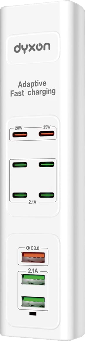 Сетевой фильтр Dyxon US-D01 85W 6xUSB-C (PD)+3xUSB-A QC3.0 FAST CHARGER 2m White (DXN-USD01-85W-2M-W)