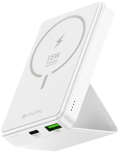 Батарея мобільна Bavin PC026 6000 mAh Wireless FAST CHARGING 22.5W White (Y-PC026 WH) - Фото 1