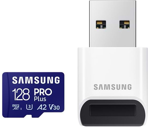 Фото - Карта пам'яті Samsung microSDXC PRO+ 128GB W/READER (MB-MD128SB/WW)