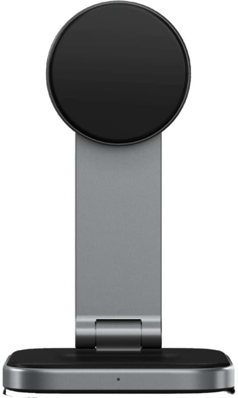 Бездротовий зарядний пристрій Satechi 2-in-1 Foldable Qi2 Wireless Charging Stand Space Gray (ST-Q21FM) - Фото 1