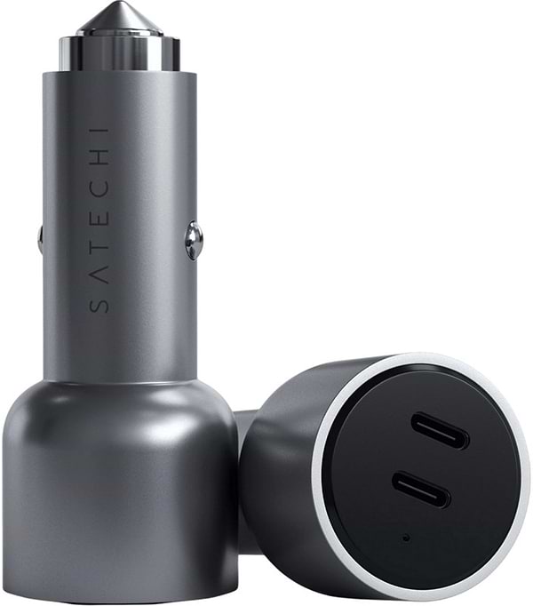 Фото - Автомобильное зарядное устройство Satechi 40W Dual USB-C PD Car Charger Space Gray (ST-U2C40CCM)