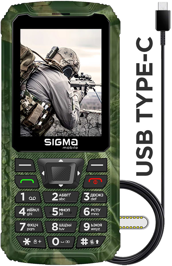 Фото - Уценка - Мобильный телефон Sigma mobile X-treme PR68 TYPE-C Khaki