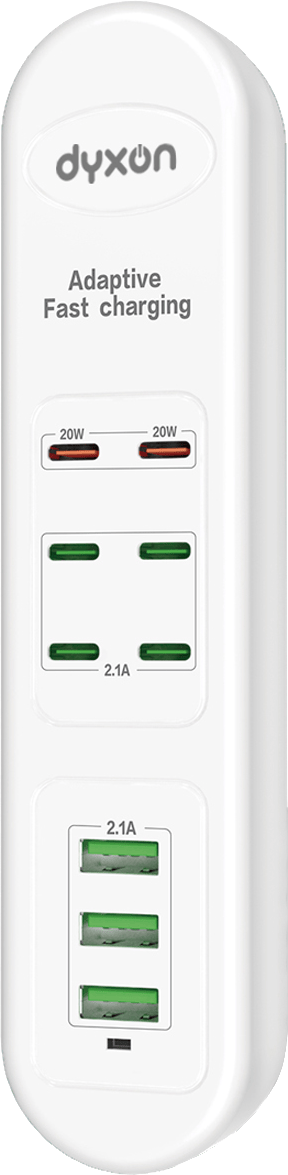 Сетевой фильтр Dyxon US-D02 55W 6xUSB-C (PD)+3xUSB-A FAST CHARGER 2m White (DXN-USD02-55W-2M-W)