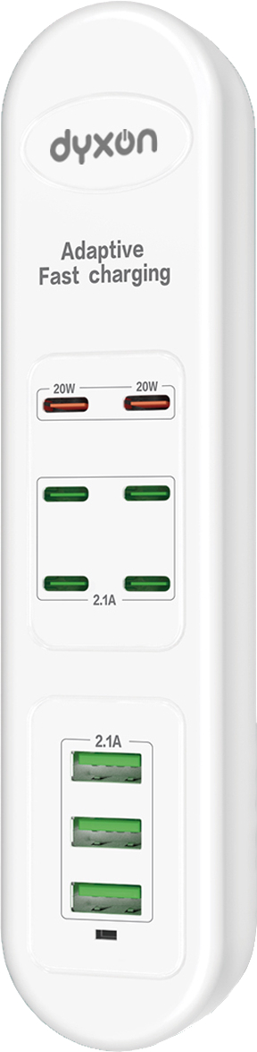 Сетевой фильтр Dyxon US-D02 55W 6xUSB-C (PD)+3xUSB-A FAST CHARGER 2m White (DXN-USD02-55W-2M-W)