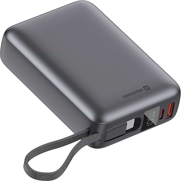 Фото - Батарея мобільна Swissten 20000 mAh 45 Вт з кабелем Type-C Silver (8595217490833)