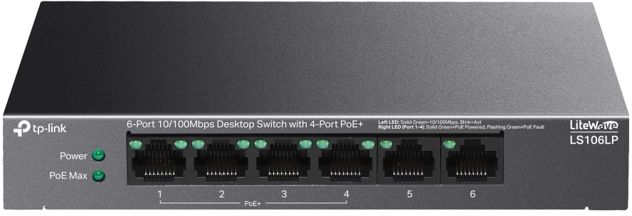 Купити Коммутатор локальної мережі (Switch) TP-Link LS106LP - Фото 1 Коммутатор локальної мережі (Switch) TP-Link LS106LP - Фото 1