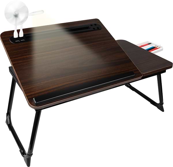 Фото - Уцінка - Стіл для ноутбука Dyxon Transformix 3 USB LED Fan Black-Walnut (DXNSTMX3BWL)