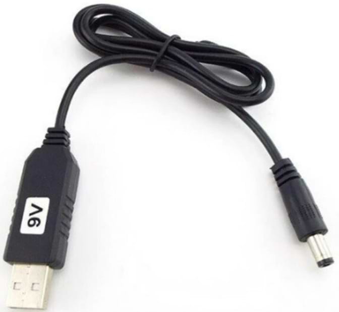 Кабель USB - DC Power Boost USB - DC 5.5x2.1 9V 1m Black - Фото 1
