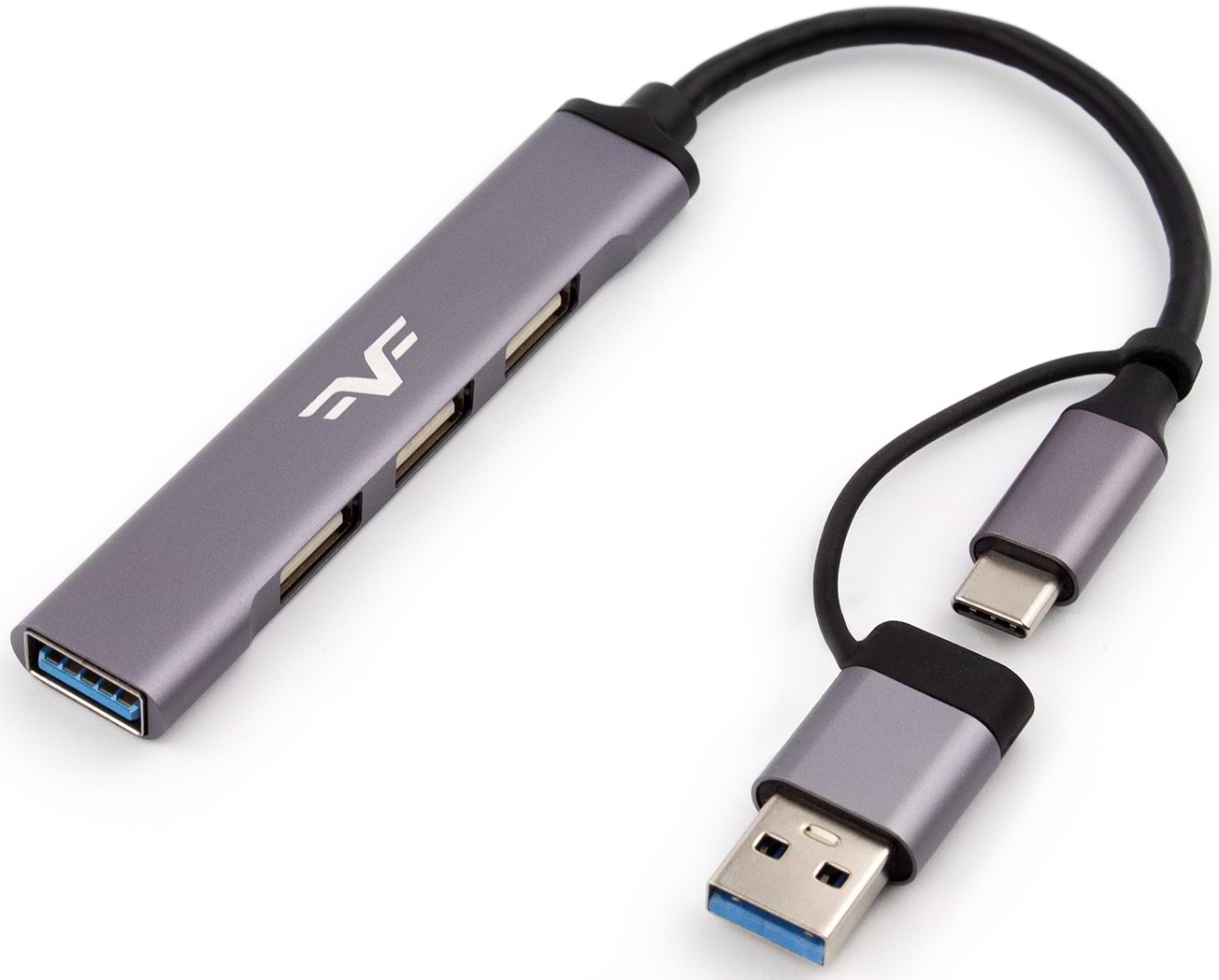 Хаб USB Frime 1xUSB3.0, 3xUSB2.0 Silver (FH-20152) - Фото 1