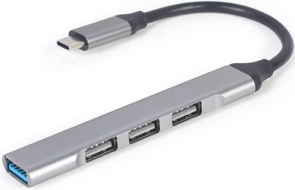 Фото - Хаб USB Gembird Type-C 4 порти Silver (UHB-CM-U3P1U2P3-03)