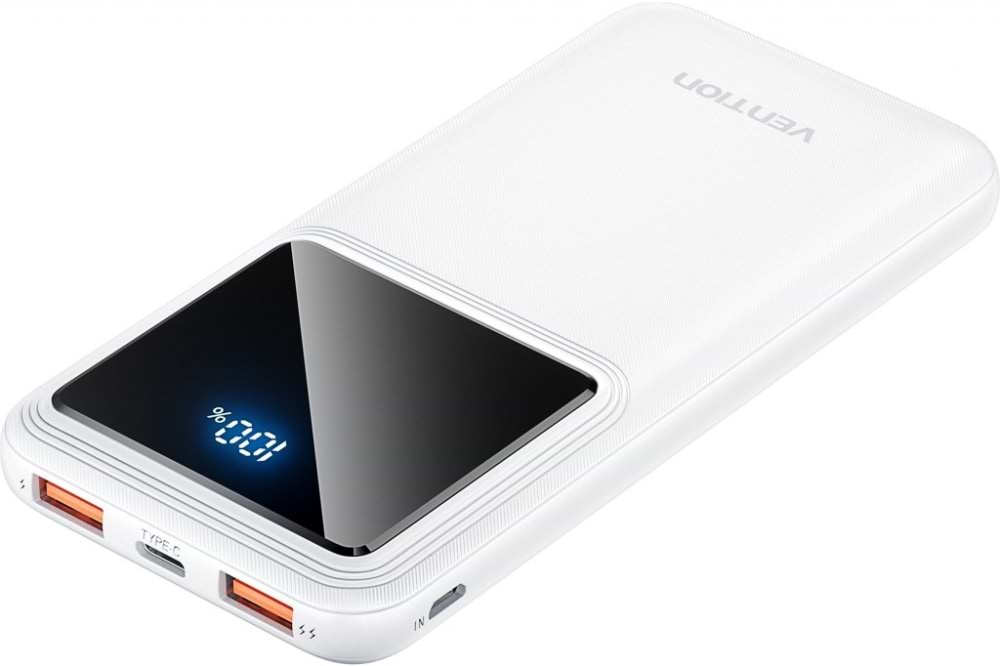 Батарея мобильная Vention 10000mAh 22.5W 3A PD QC3.0 Micro-USB USB-C,2xUSB-A LED Display White (FHKW0) - Фото 1