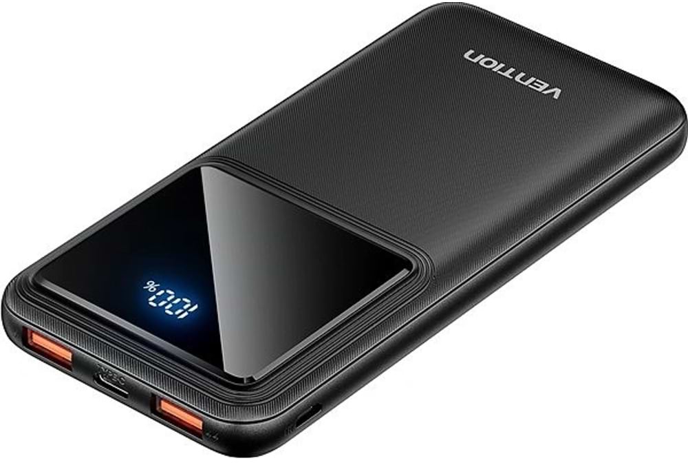 Батарея мобильная Vention 10000mAh 22.5W 3A,PD QC 3.0 Micro-USB USB-C,2xUSB-A LED Display Black (FHKB0) - Фото 1