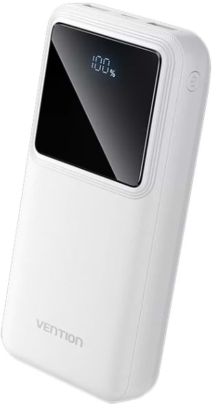 Батарея мобильная Vention 20000mAh 22.5W 3A PD QC 3.0 Micro-USB,USB-C 2xUSB-A LED Display White (FHLW0) - Фото 1