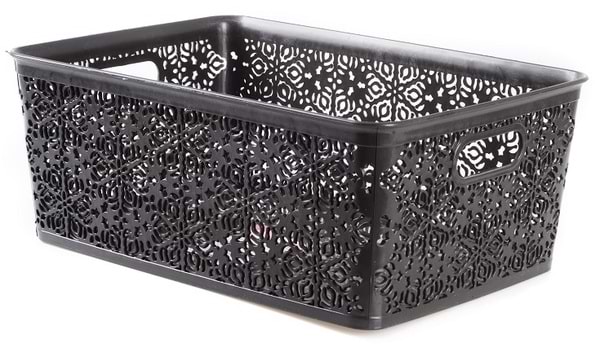 Фото - Корзина для хранения VIOLET HOUSE 0504 №4 Ажур Dark Grey б/кр. 14 л