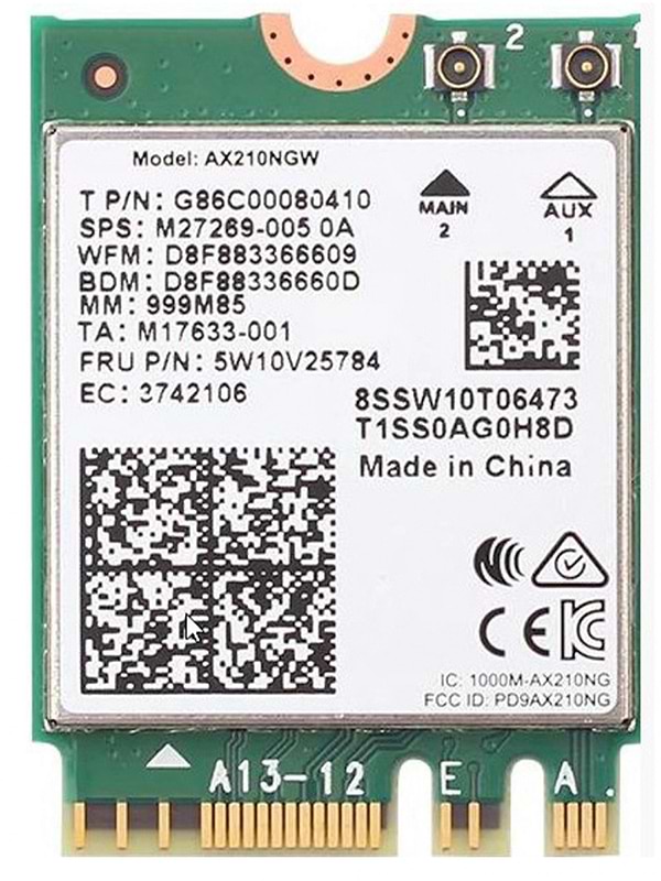 Фото - Адаптер мережі WiFi
 Intel AX210.NGWG