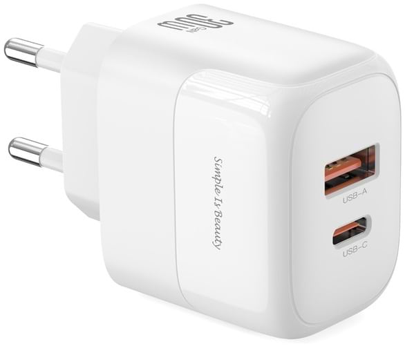 Мережевий зарядний пристрій XO L138 - 30W PD USB-C & 18W QC USB-A (L138_White)