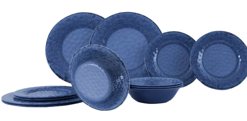 Столовий сервіз Bo-camp Tableware Stone 12 Pieces 4 Person Azure (6917104)