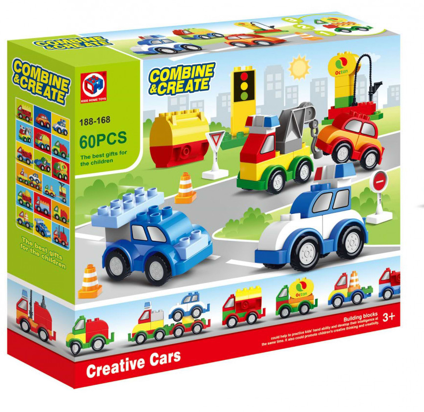 Пластиковий конструктор KID'S HOME TOYS Автопарк великі деталі 60 ел. (188-168)