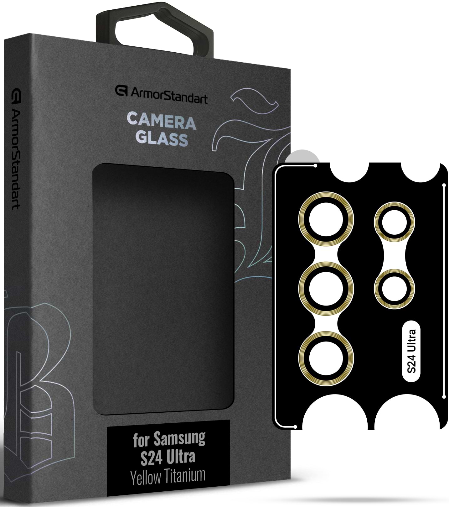 Защитное стекло для смартфона Armorstandart для камеры Supreme Black Icon for Samsung S24 Ultra Yellow Titanium (ARM76604)