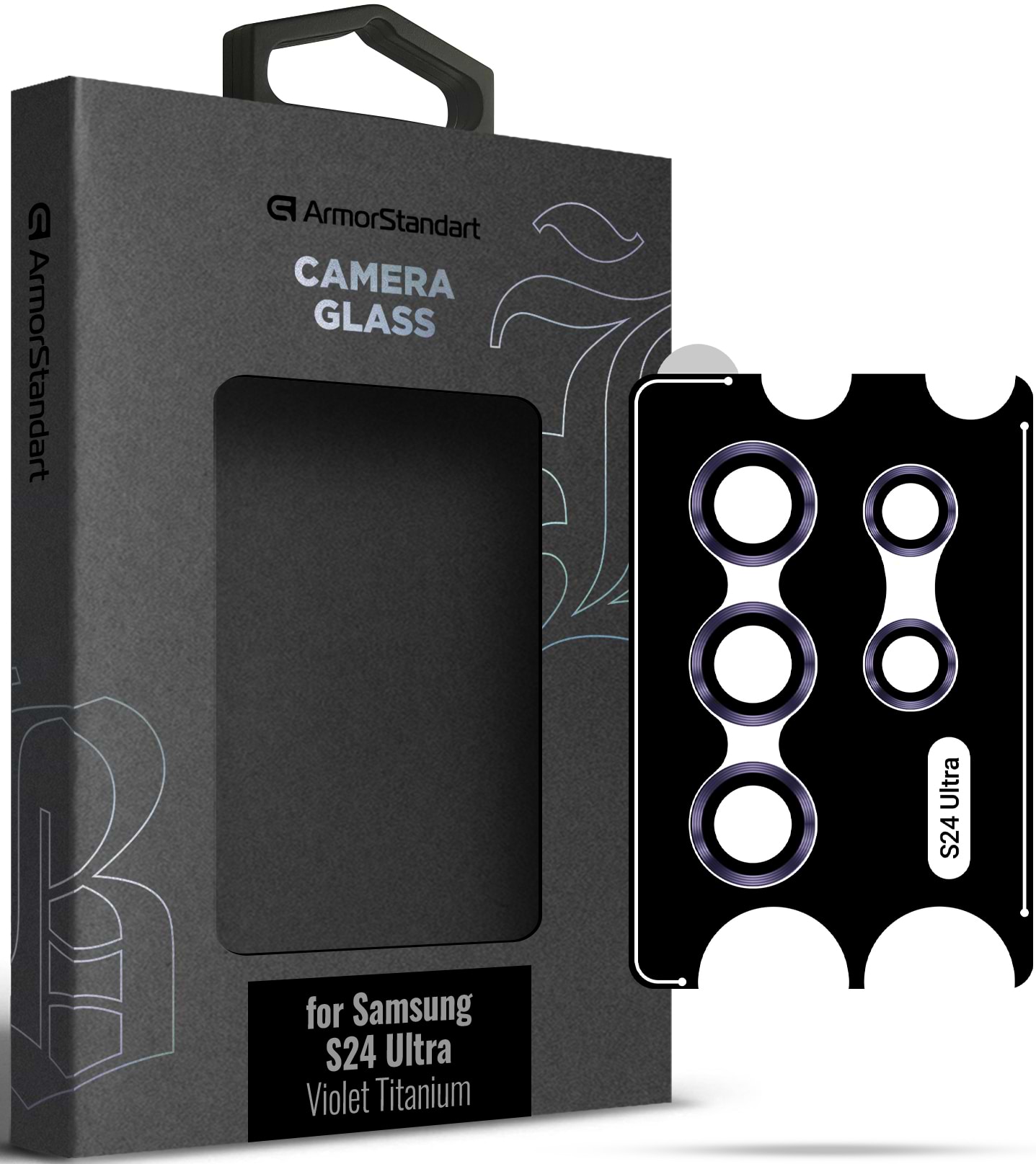 Защитное стекло для смартфона Armorstandart для камеры Supreme Black Icon for Samsung S24 Ultra Violet Titanium (ARM76605)