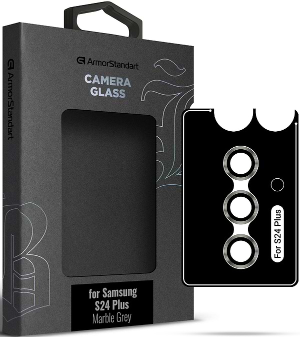 Фото - Захисне скло для смартфону Armorstandart для камери Supreme Black Icon for Samsung S24 Plus Marble Grey (ARM76610)