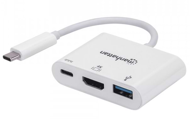 Хаб USB Intracom USB3.1 Type-C HDMI/USB 3.0/PD 60W 4-in-1 White (152945)