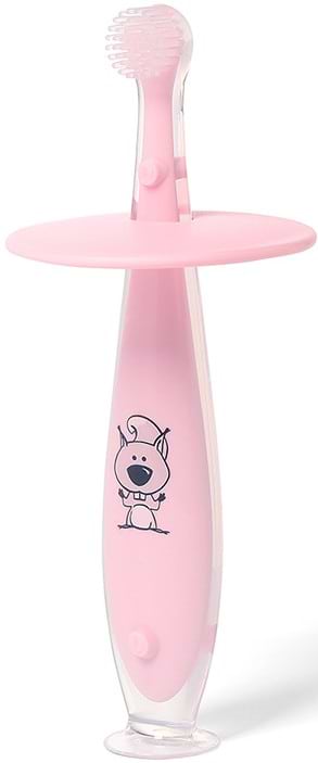 Зубна щітка мануальна дитяча BabyOno з обмежувачем Рожевий 6+ (551/02)