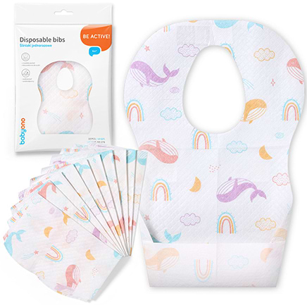 Нагрудник одноразовый BabyOno 10 шт/уп. 23,5 см x 34,5 см (878) - Фото 1