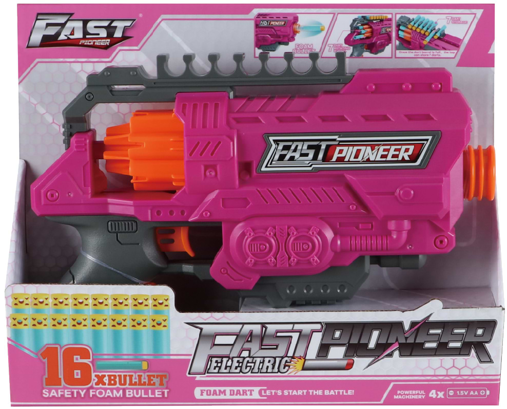 Бластер многозарядный Fast Pioneer 16 патронов (BIG529R)
