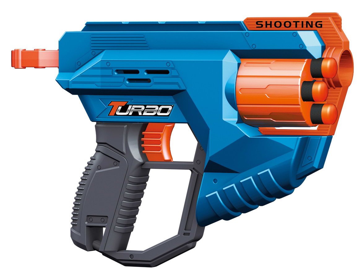 Бластер многозарядный Turbo с барабаном и мягкими патронами 12 шт. (BT325)