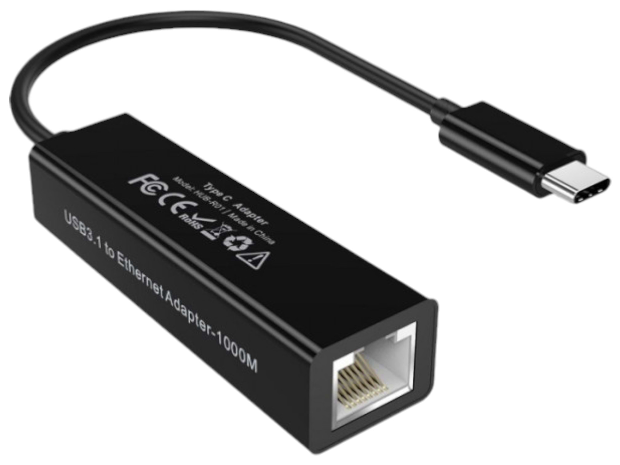 Переходник Choetech Type-CEthernet RJ45 0,15m (HUB-R01-BK)