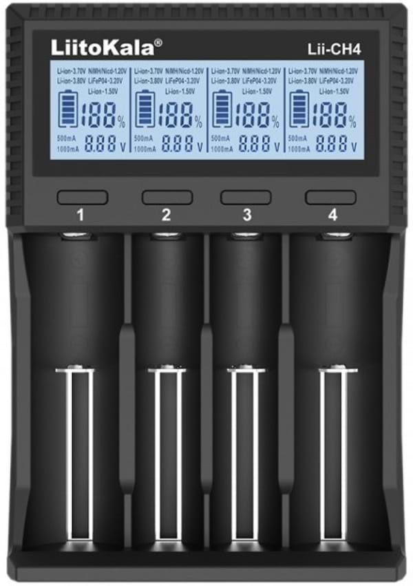Фото - З/пристрій для акумуляторів AA/AAA LiitoKala Lii-CH4 Фото - З/пристрій для акумуляторів AA/AAA LiitoKala Lii-CH4