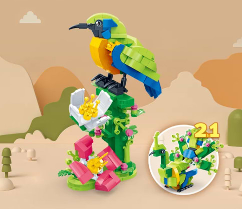 Фото - Пластиковий конструктор Banbao Пташки (247 ел.) 2 в 1:Оранжева пташка/Павич (ET615)