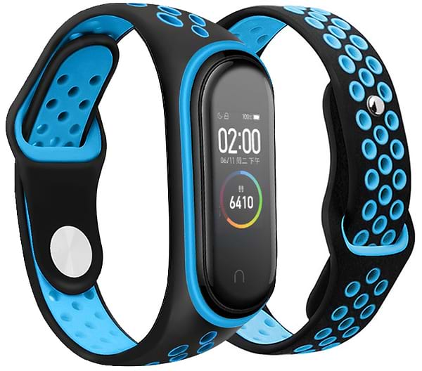 Фото - Ремешок для фитнес-браслета BeCover Nike Style for Xiaomi Mi Smart Band 5 Black-Blue (705150)