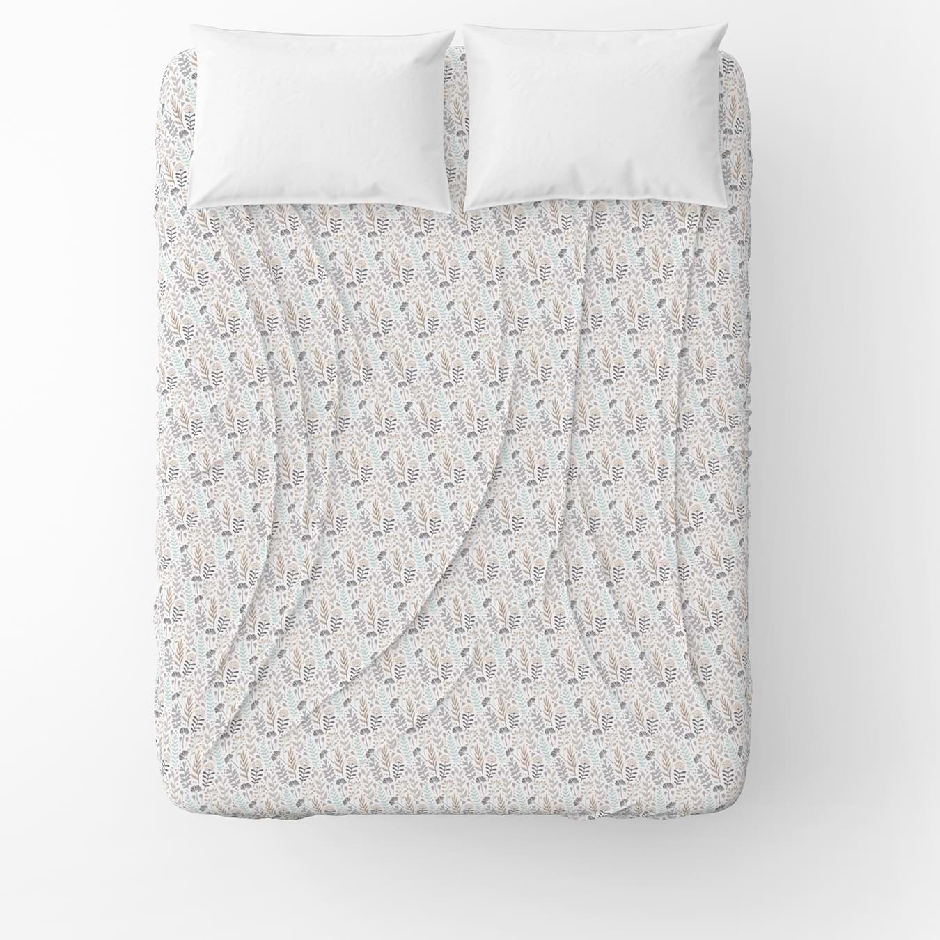 Простынь полуторная Home Line Травяное цветение 150х215 см голубой (176885)