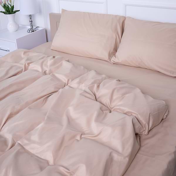 Фото - Комплект постільної білизни MirSon №15-1214 Warm Sand Mikrosatin Premium 143х210 см (2200007230853)