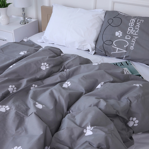 Фото - Комплект постільної білизни MirSon 143х210 см Бязь 17-4737 Cat's paws (2200008926687)