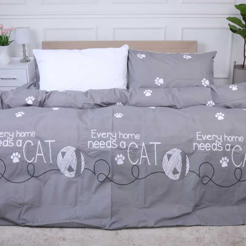 Комплект постельного белья детский MirSon 110х140 см Ranforce Elite 17-4737 Cat's paws (2200008926939)