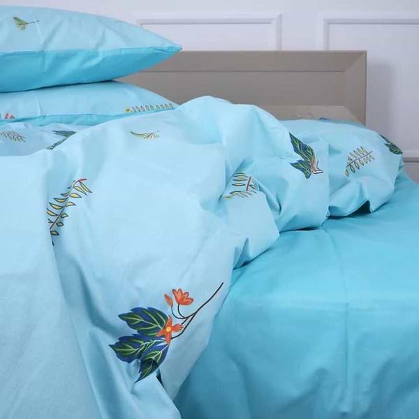 Фото - Комплект постельного белья детский MirSon 110х140 см Бязь 17-4736 Green leaves (2200008926151)