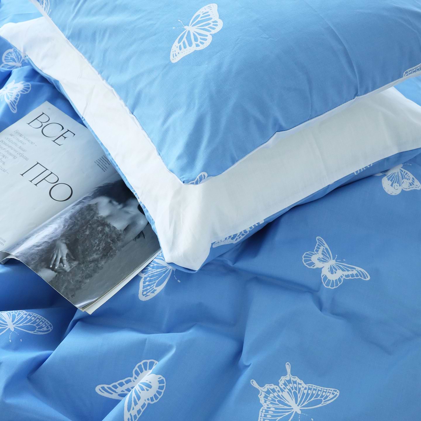 Наволочка MirSon Бязь 17-4752 Butterflies 60х60 см (2200008934385)