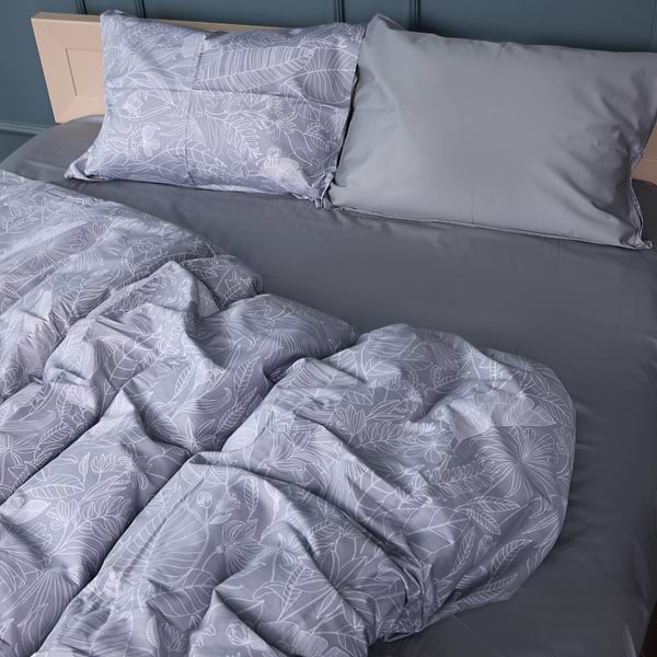 Фото - Наволочка MirSon 22-1428 Leafsong gray 50х70 см (2200011246918)