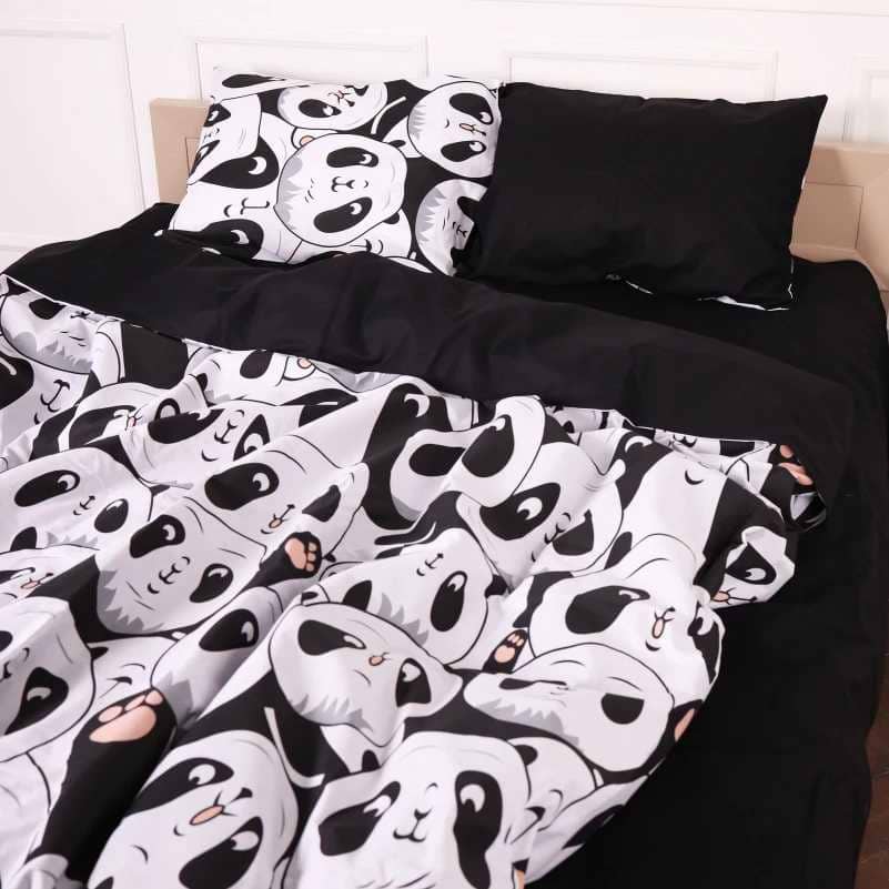 Комплект постельного белья детский MirSon 110х140 см 17-4850 Panda Бязь (2200009584619)